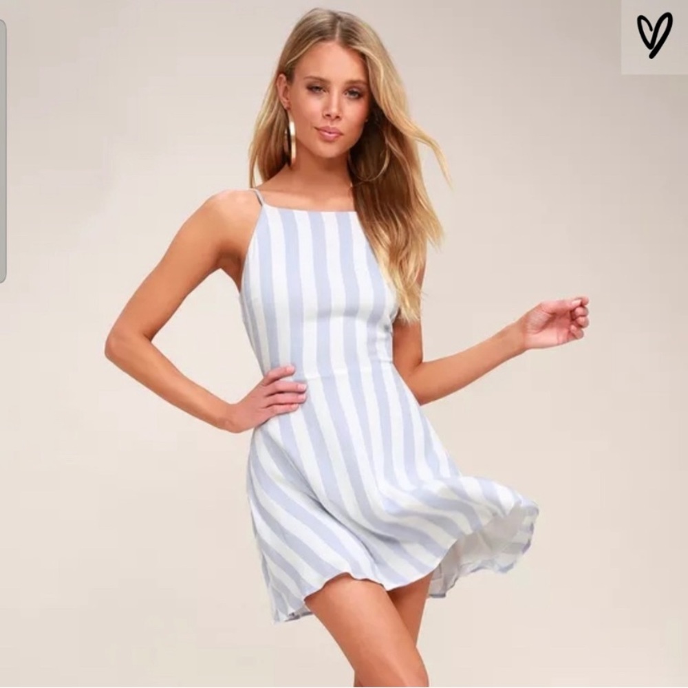 Lulu’s Port Isabel Striped Skater Dress